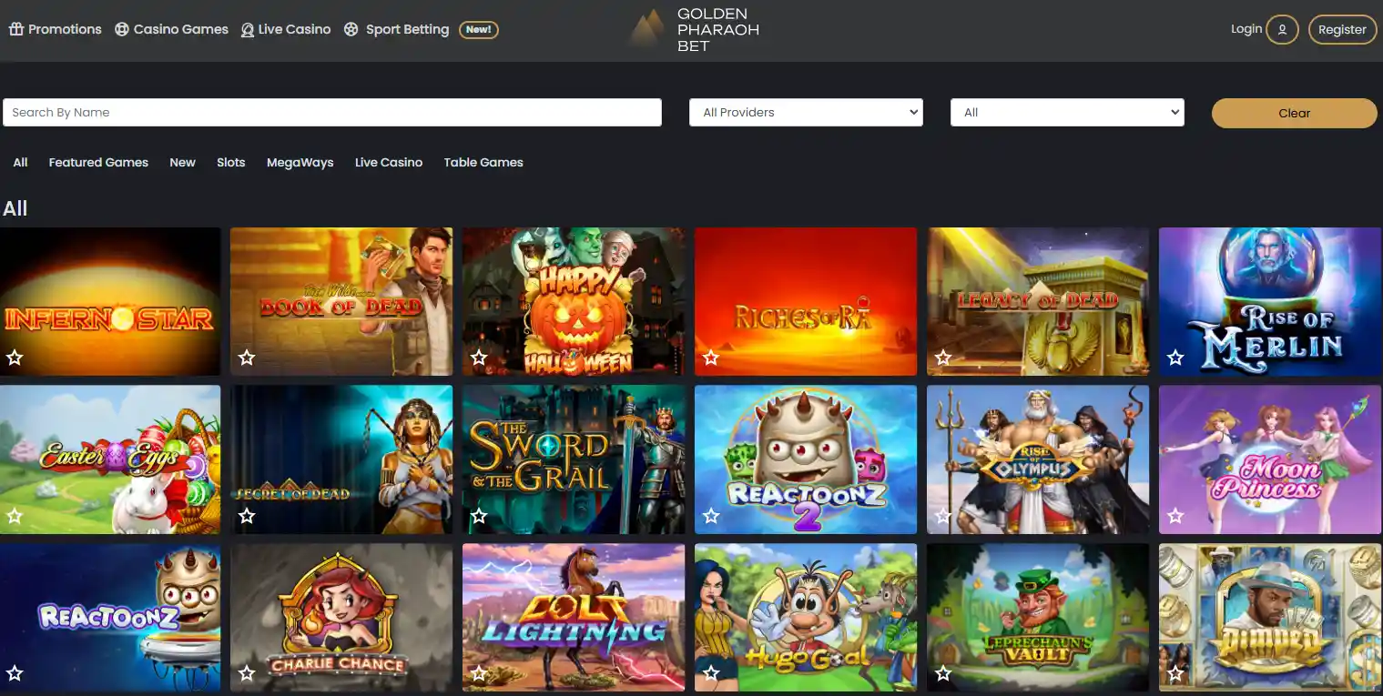 Golden Pharaoh casino games