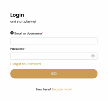 Golden Pharaoh casino login form